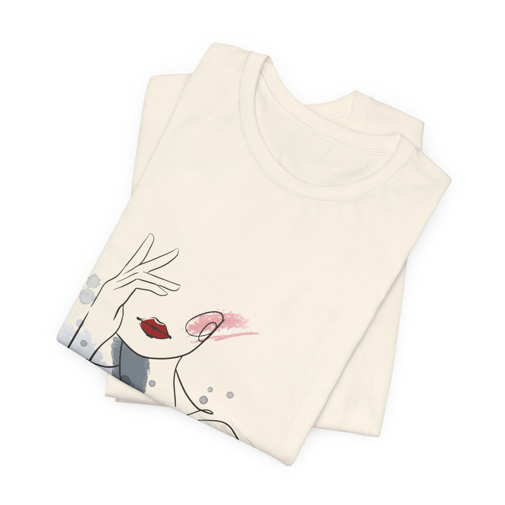 T-Shirt aus Jersey — "Line Art Portrait"