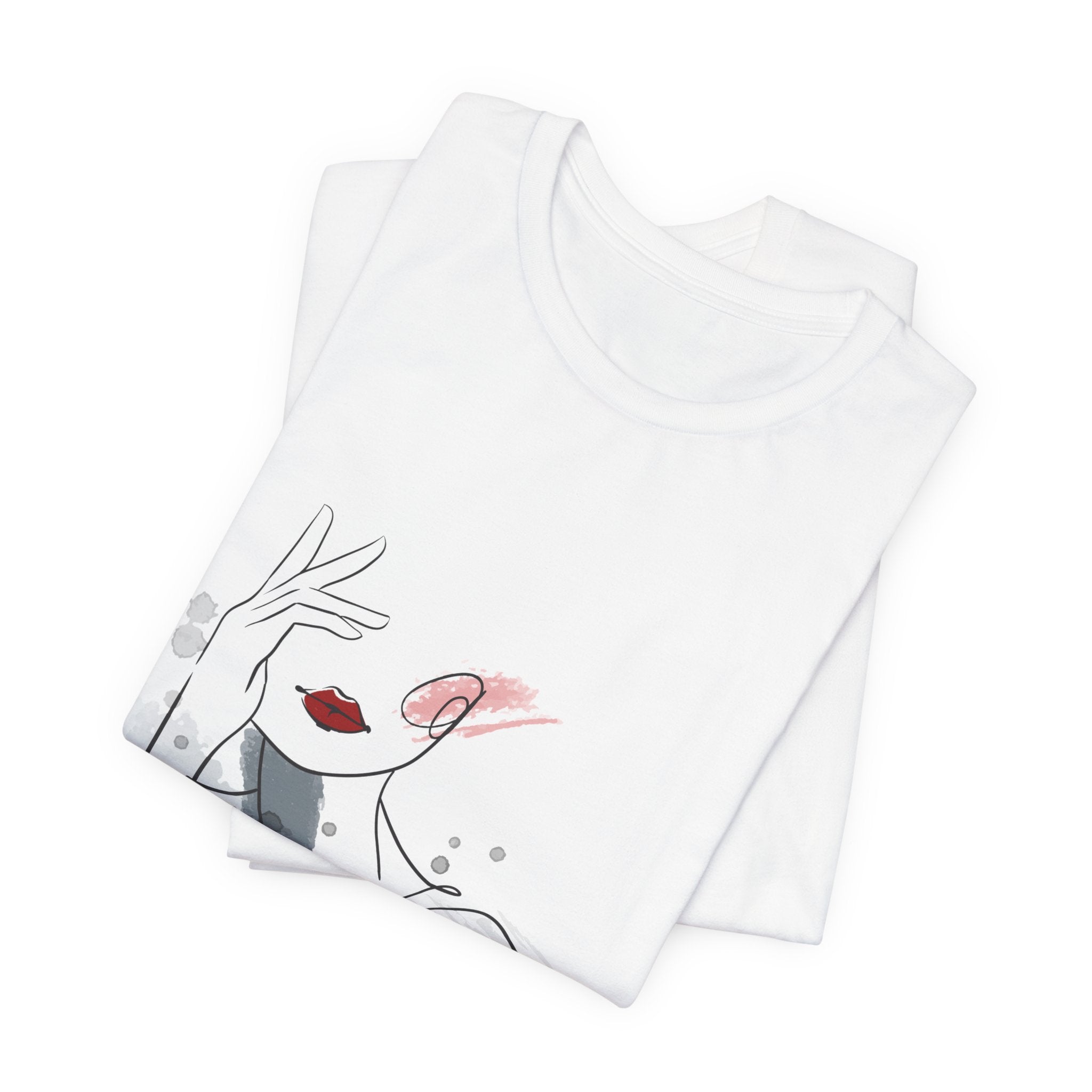 T-Shirt aus Jersey — "Line Art Portrait"