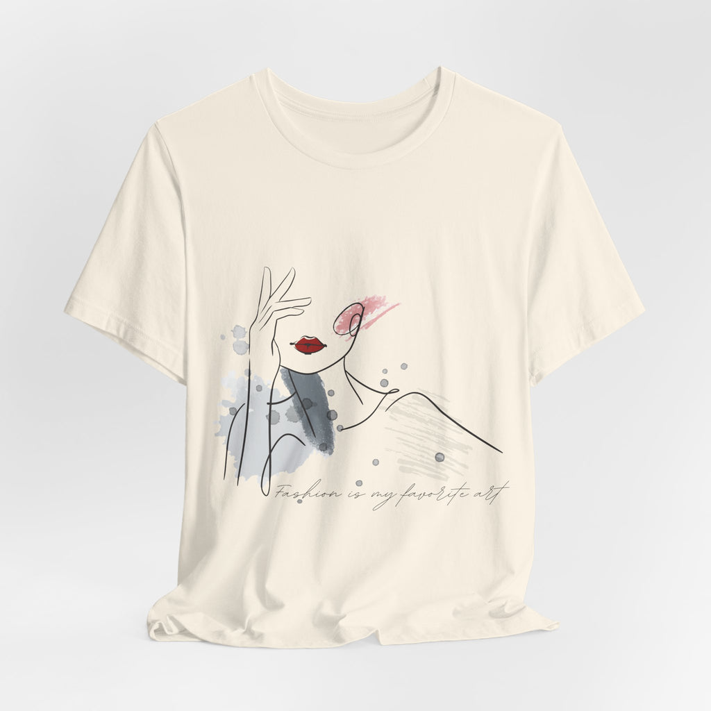 T-Shirt aus Jersey — "Line Art Portrait"