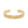 Goldenes Manschettenarmband - mit Gravur "I trust myself"