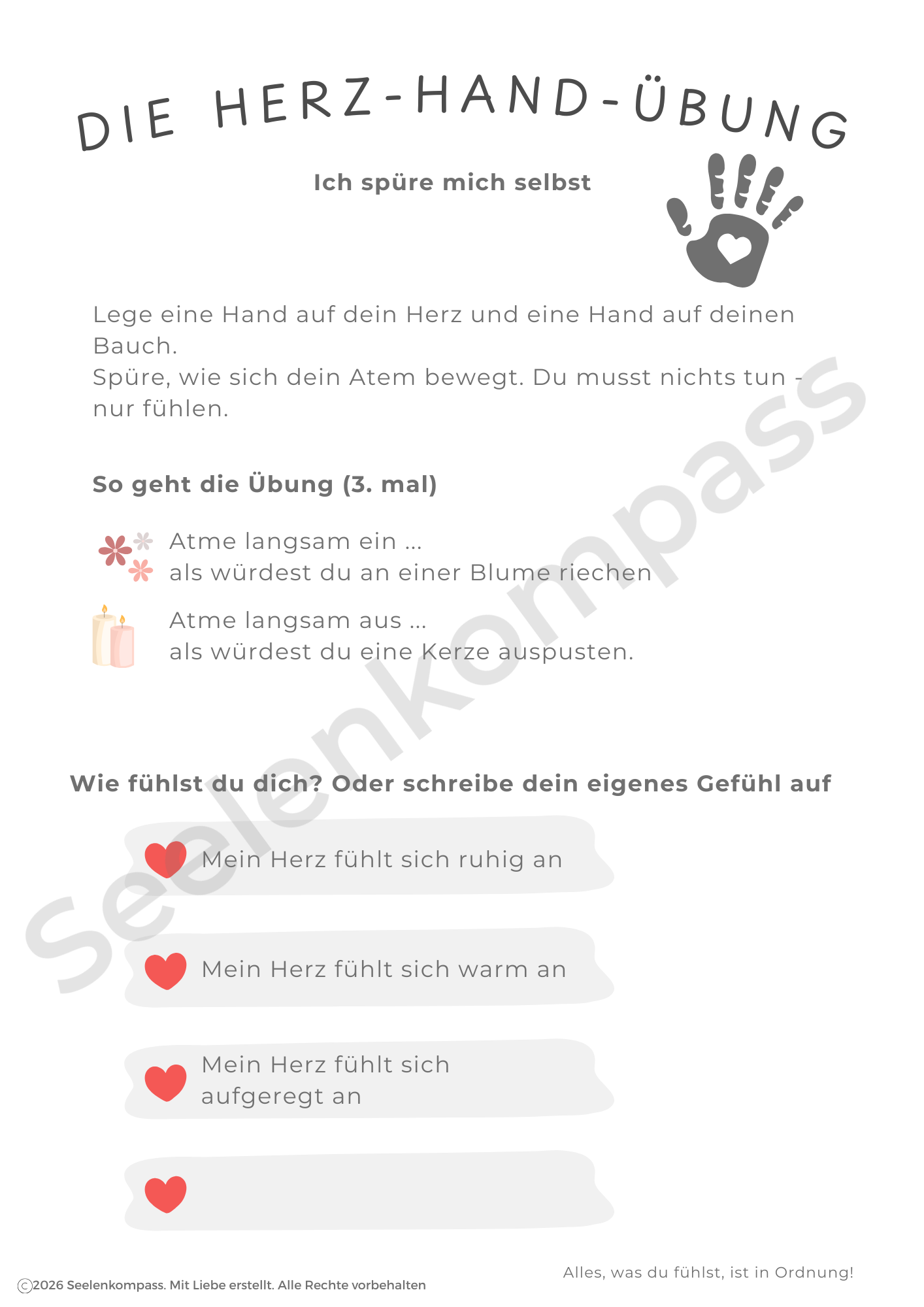 Achtsamkeits-Arbeitsblätter (PDF-Download)